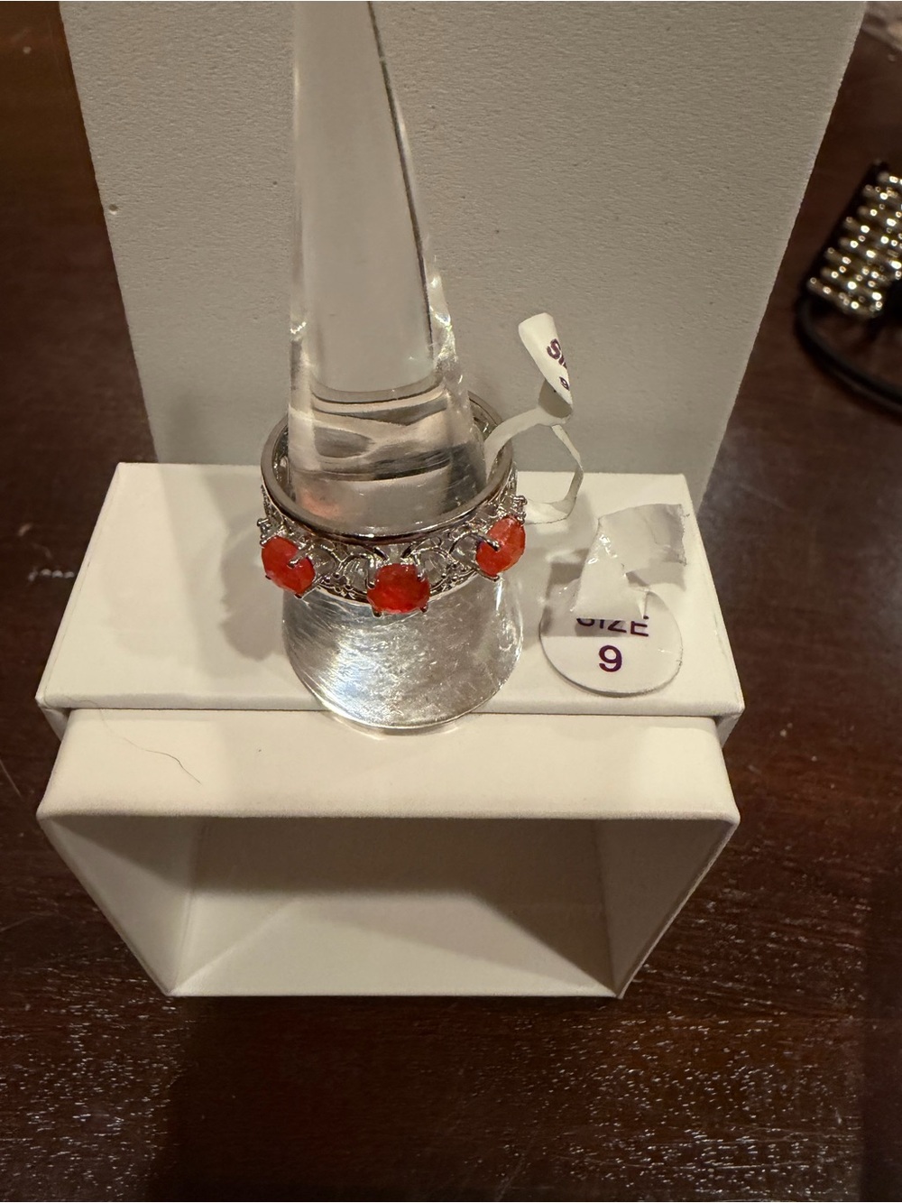 Zen Band: Red Quartz on Rhodium